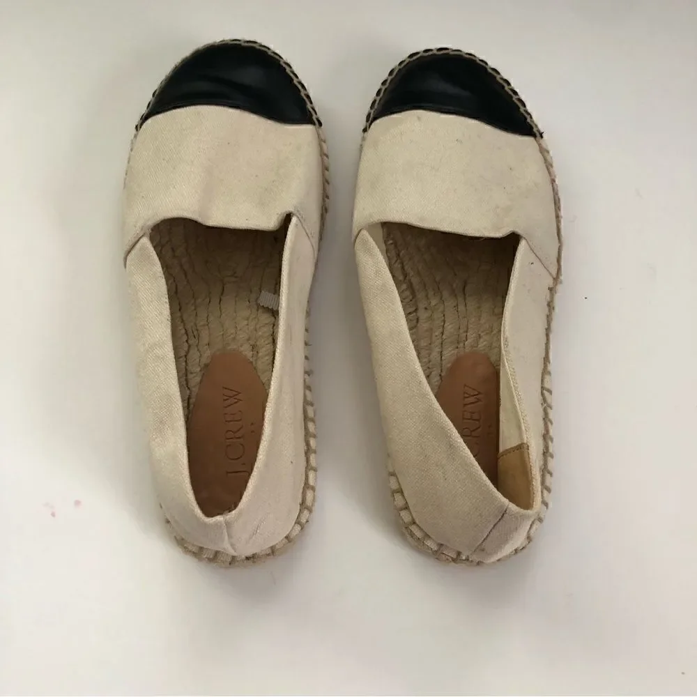 J Crew Canvas cap toe slip on espadrilles size 6.5